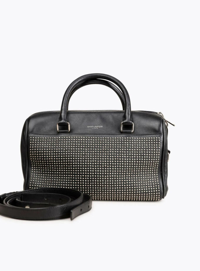 SAINT LAURENT Studded Paris Baby Duffle Bag